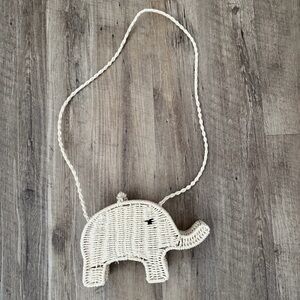 Zara Kids Cream Elephant Woven Rattan Kids Bag